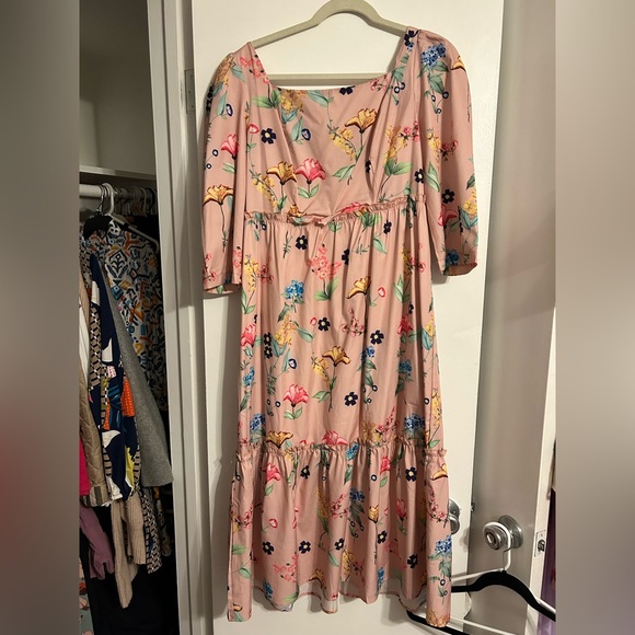 SHEIN Curve Pink Floral Dress - Picture 1 of 2